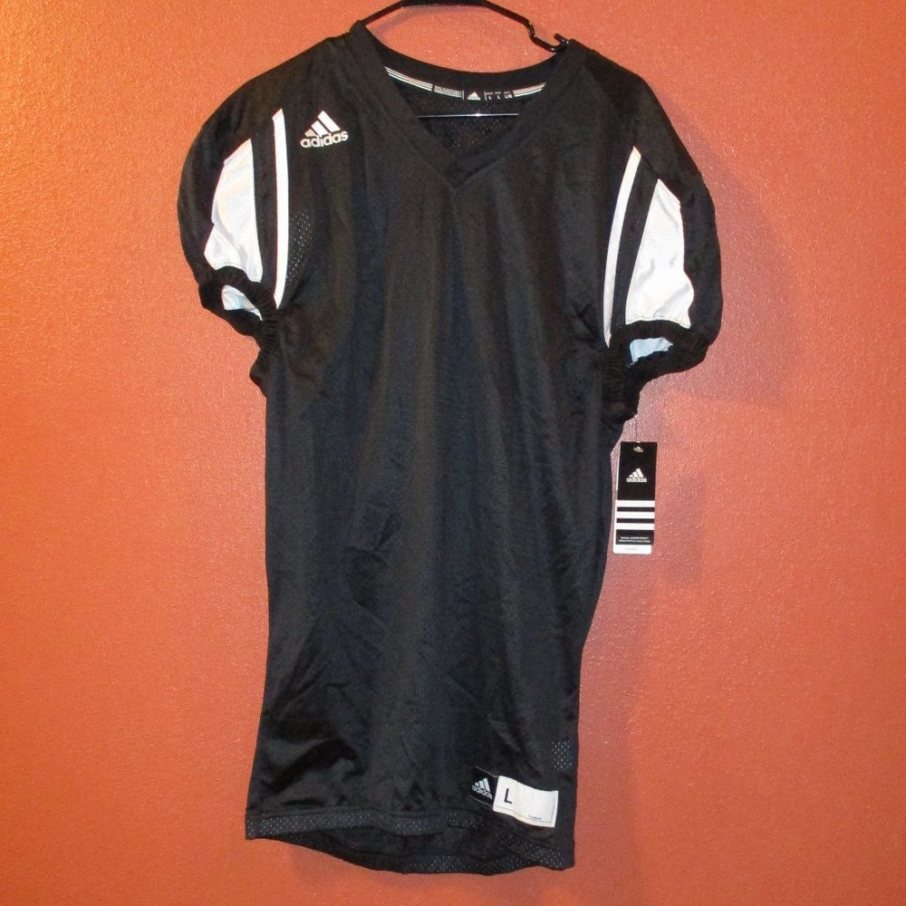 Adidas Jersey NEW Men Large Black White Athletic Sports Team Football Jersey